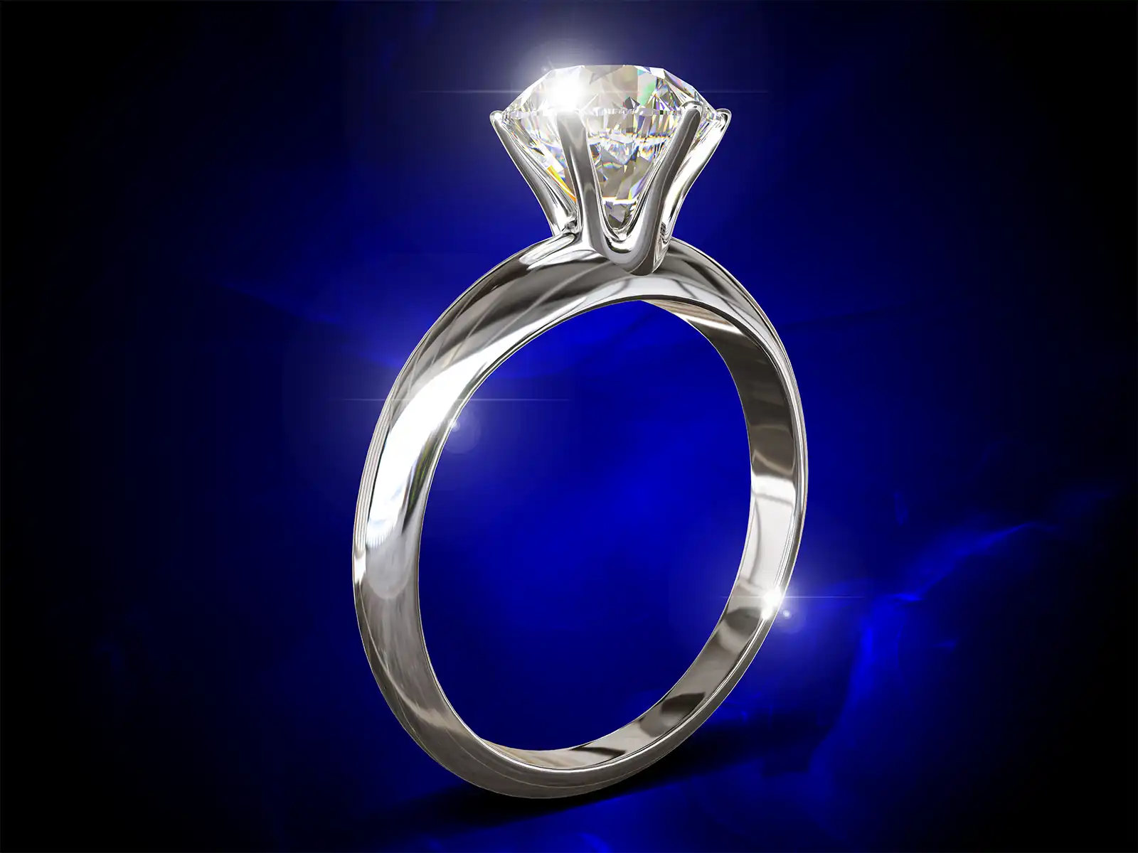 Solitaire Silver Ring 3d Model